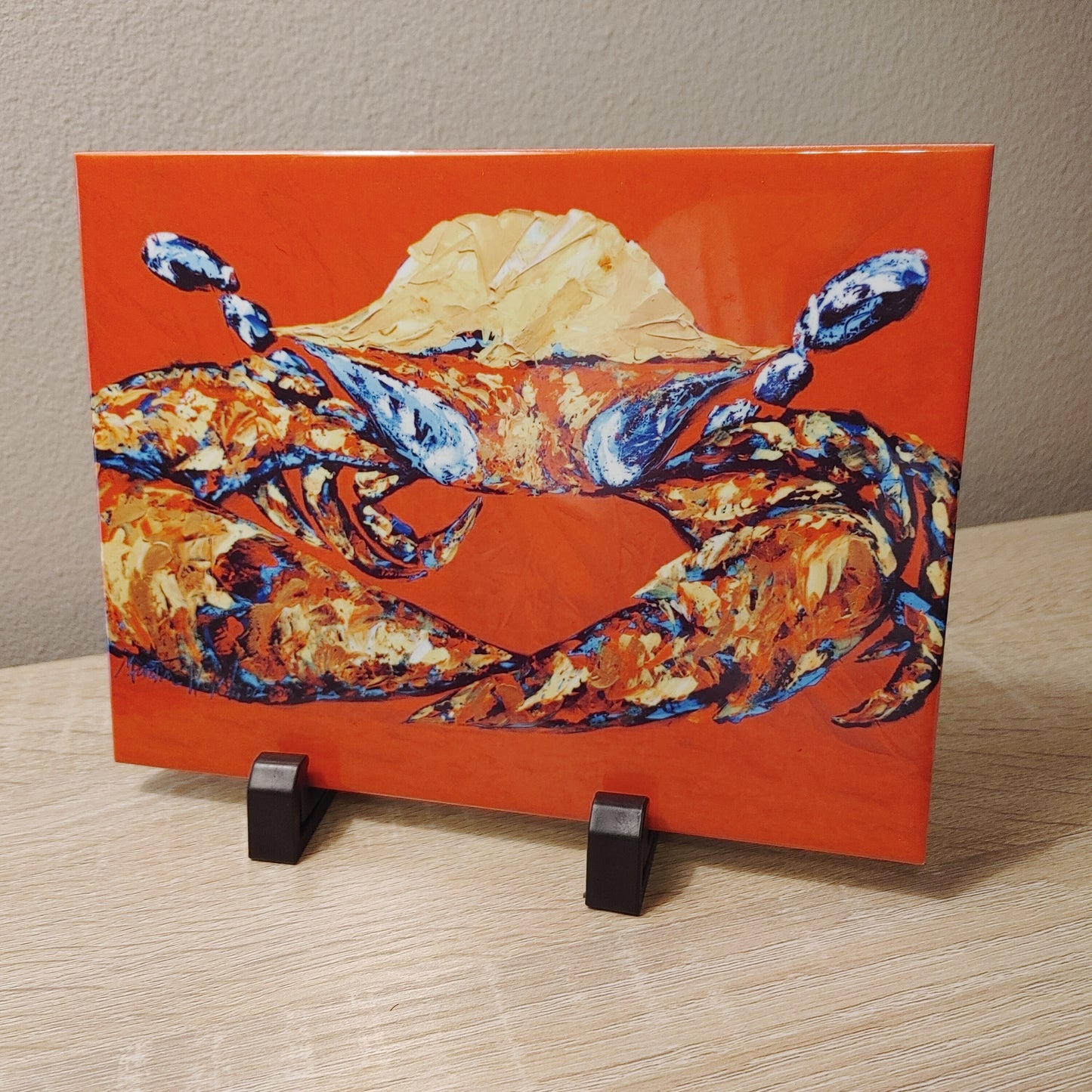 Fat and Sassy 6x8 Ceramic Tile Reproduction of Crab