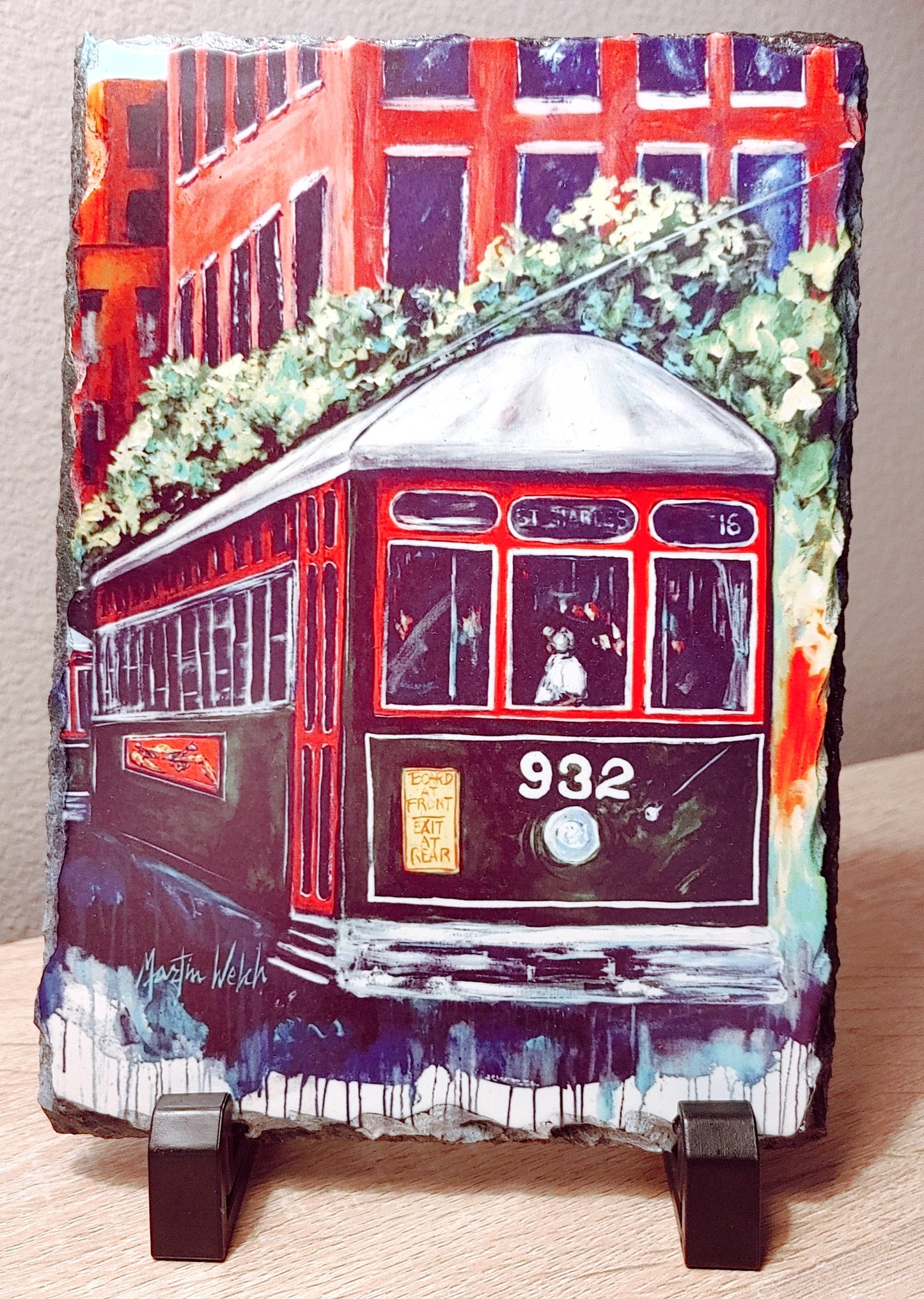 Streetcar No. 932 - 5.5x7.5 slate tile reproduction - New Orleans