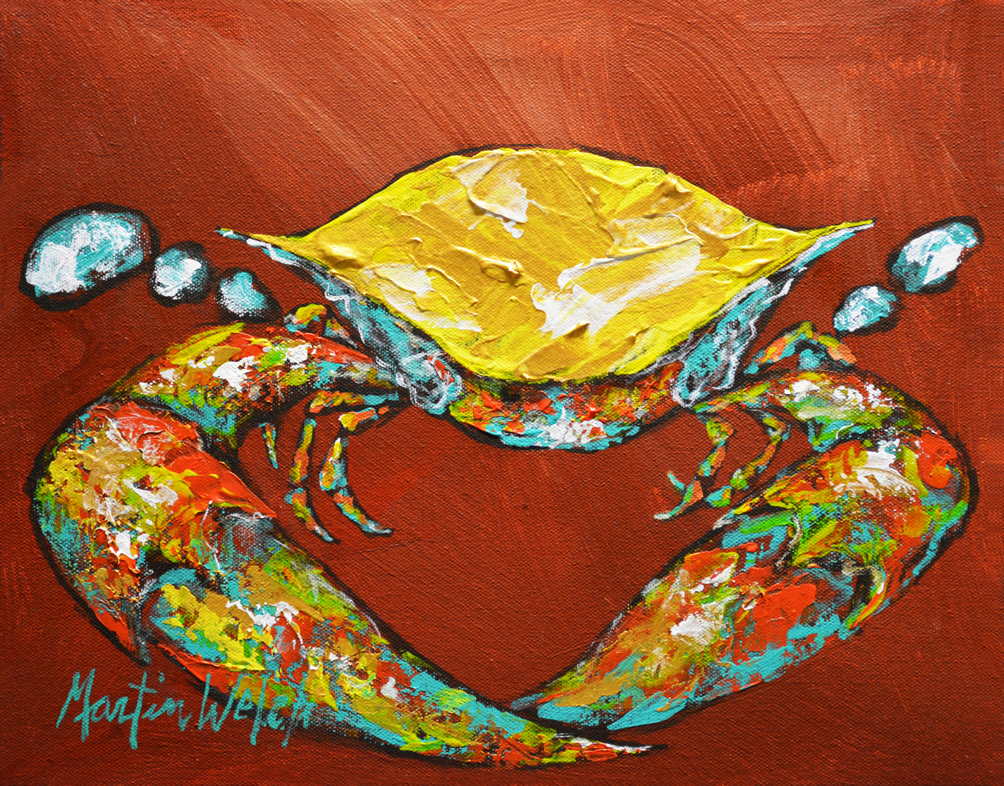 "Big Head" 11x14 Original Painting of Fiddler Crab