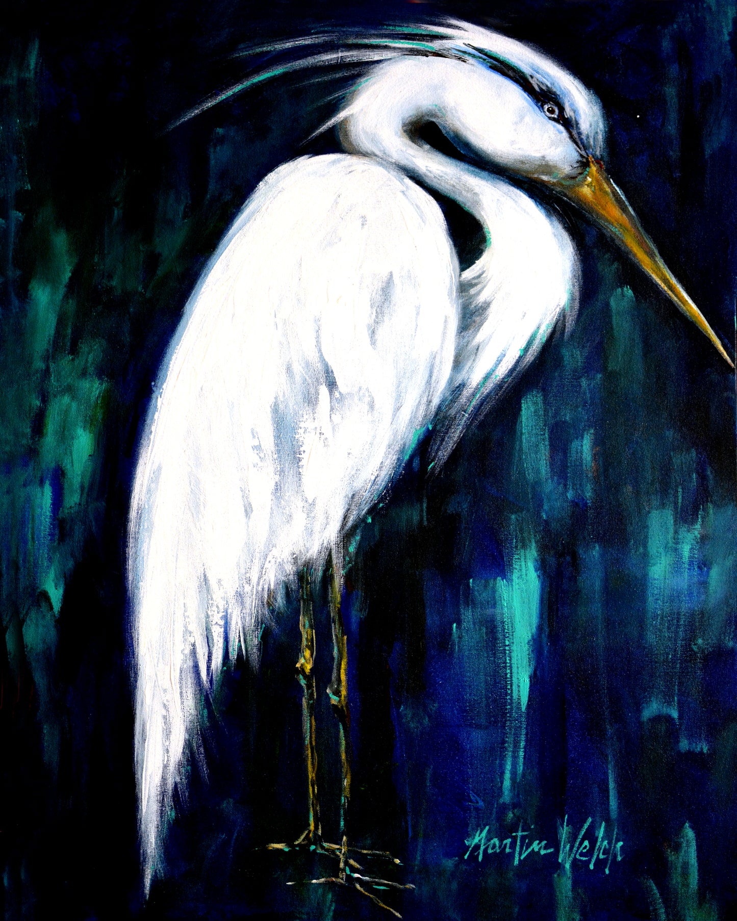Birds The Word - Egret - 11"x14" Print