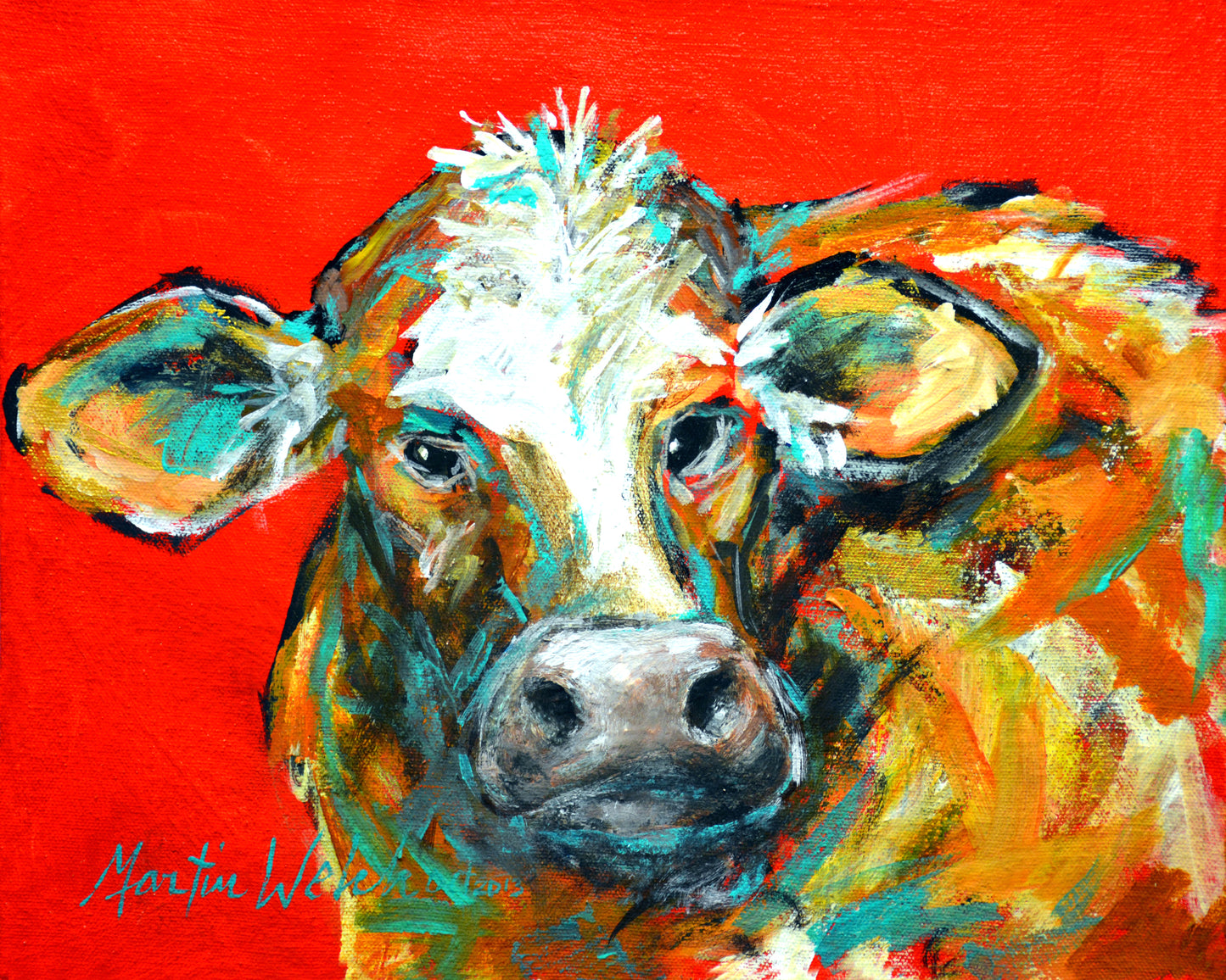 Caught Red Handed - Cow - 11"x14" Print