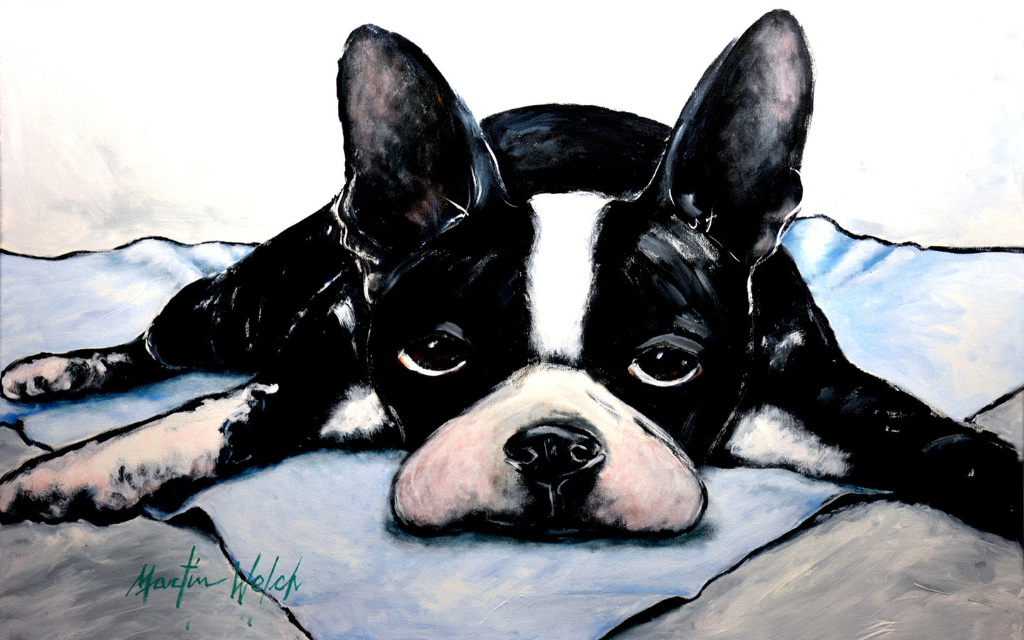 Dog Tired - Boston Terrier - 11"x14" Print