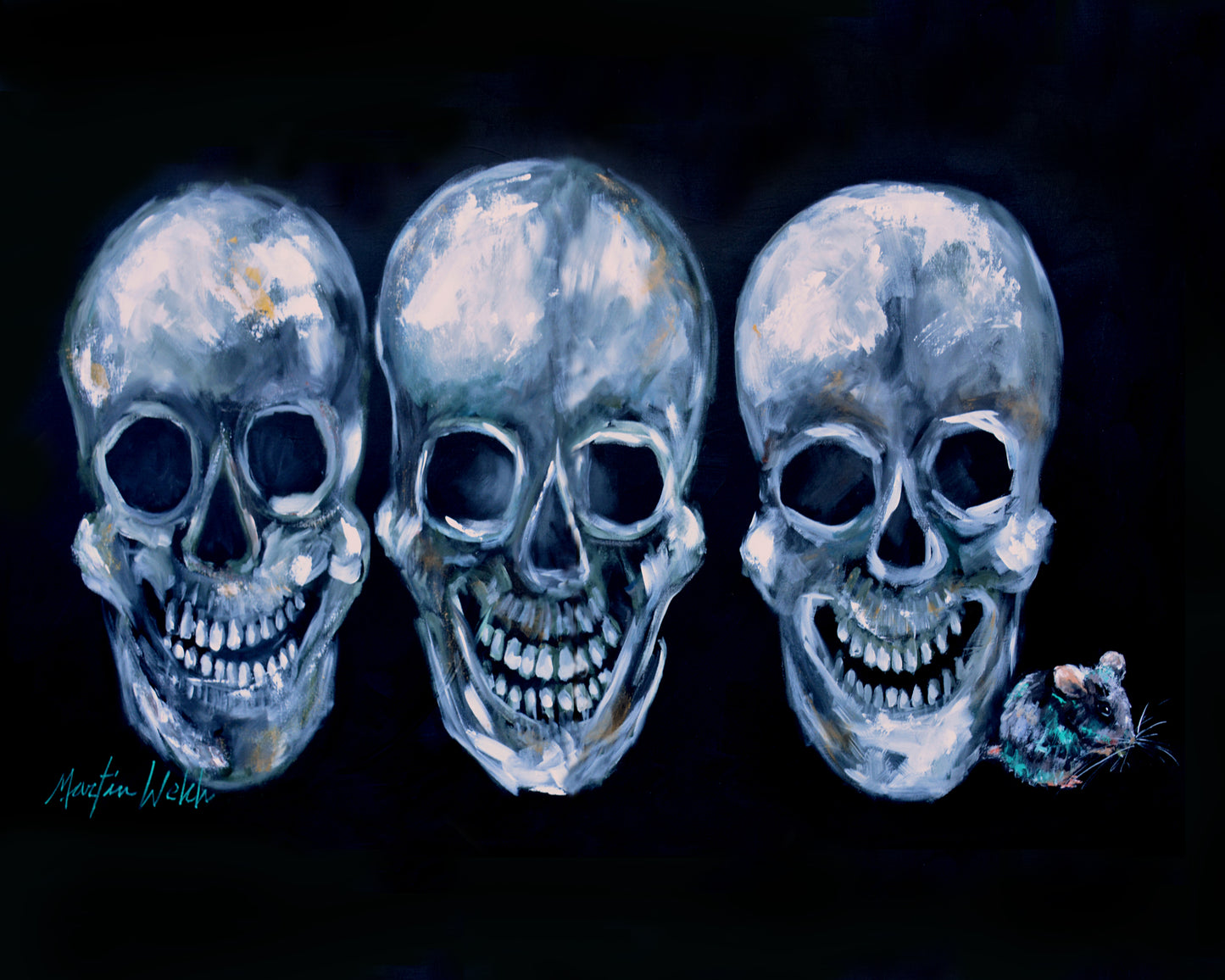 Eek A Meece - Skulls with Mouse - 11"x14" Print