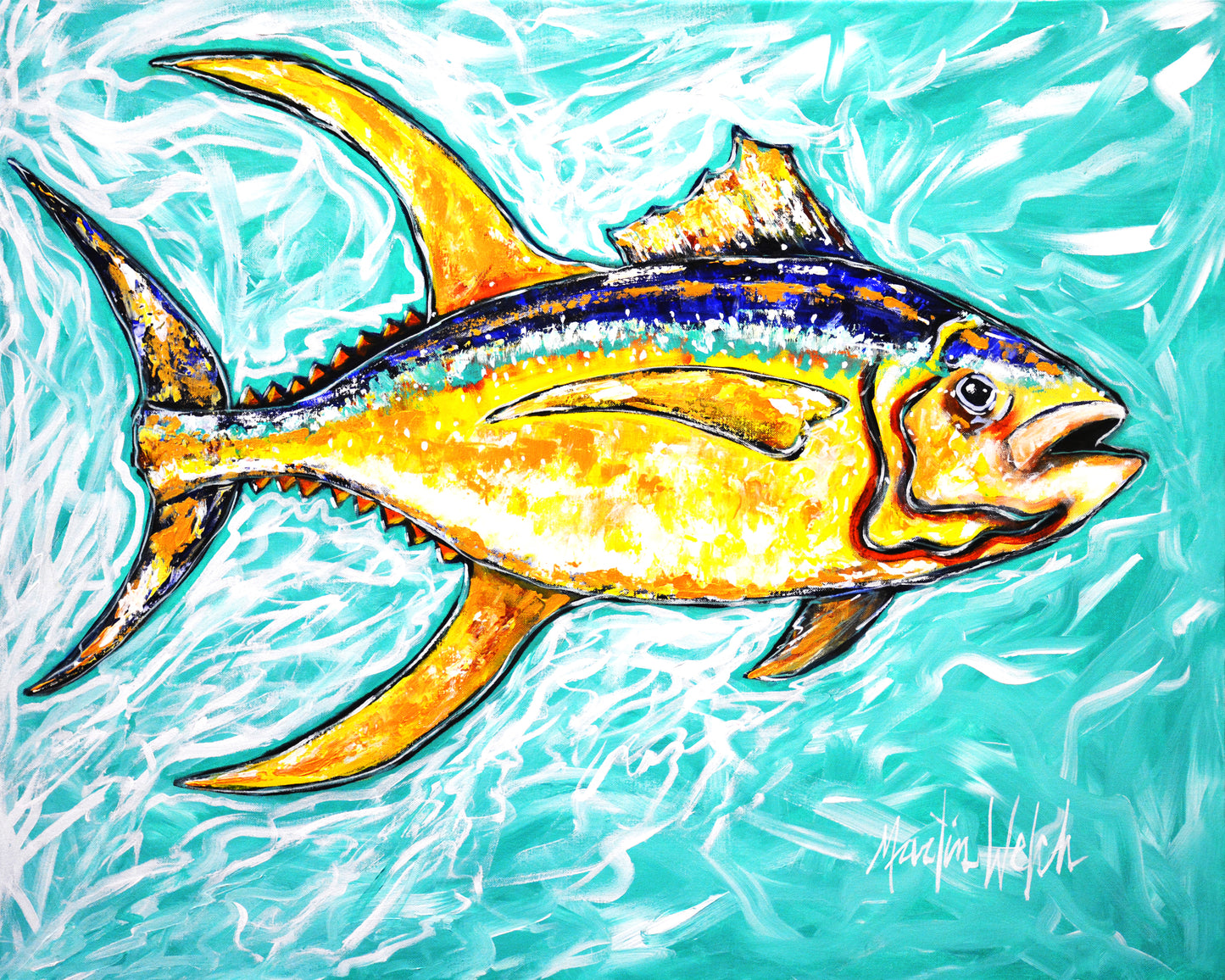 Happy Tails - Yellowfin Tuna - 11"x14" Print