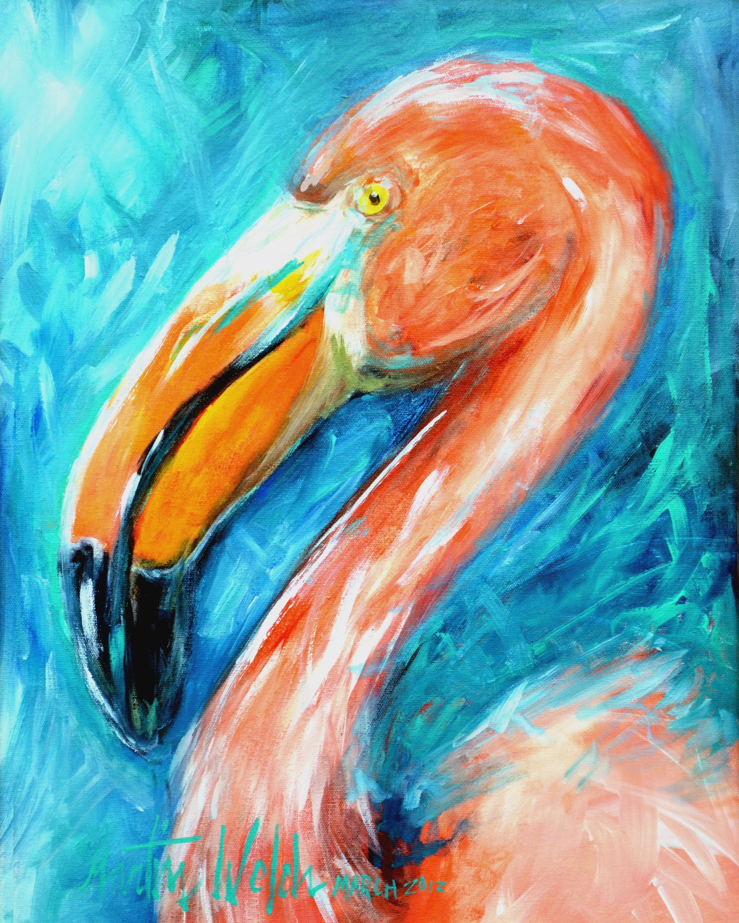 Jose - Flamingo Head - 11"x14" Print