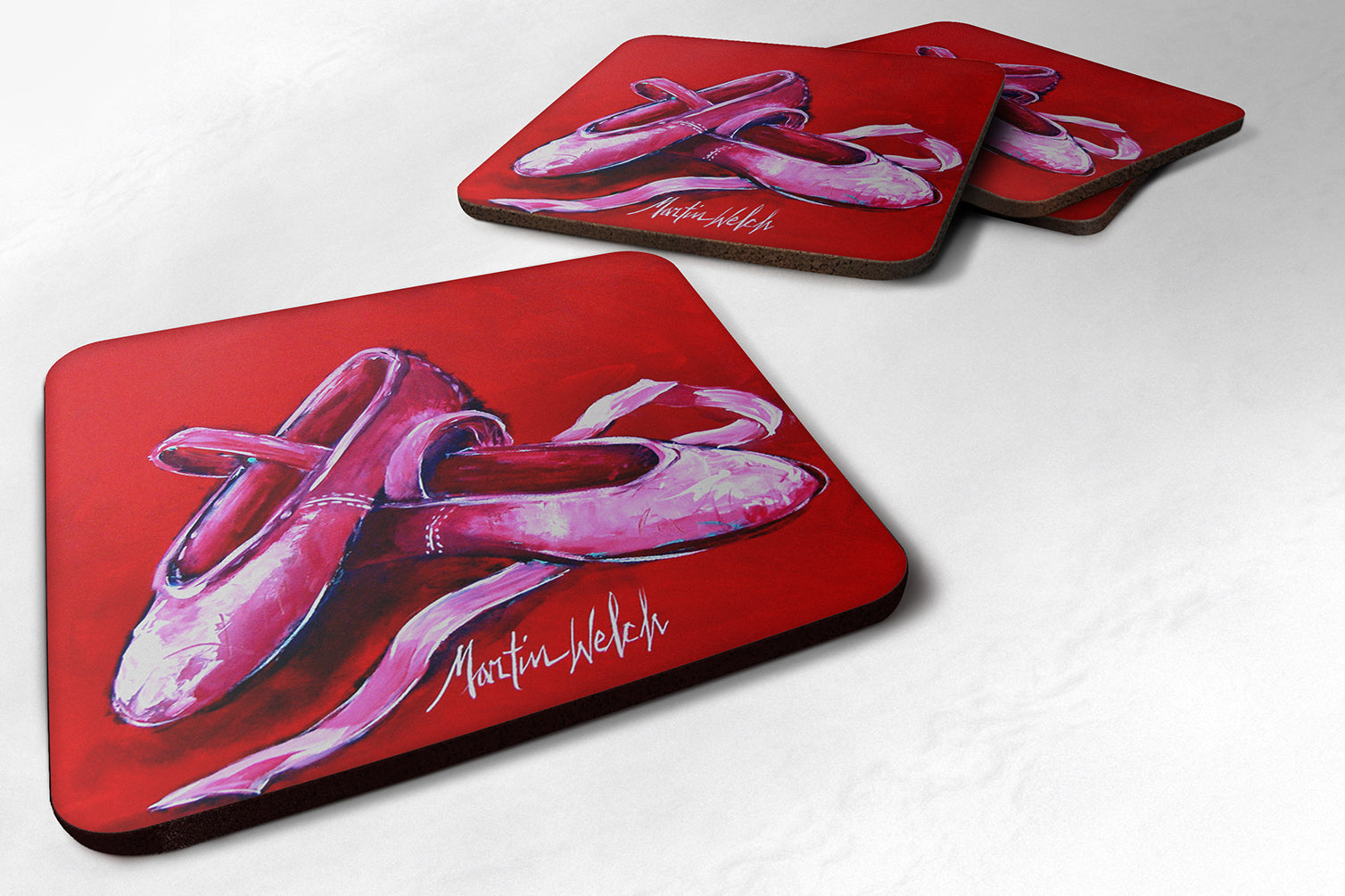 Buy this Ballet Pair of Ballet Shoes Foam Coaster Set of 4