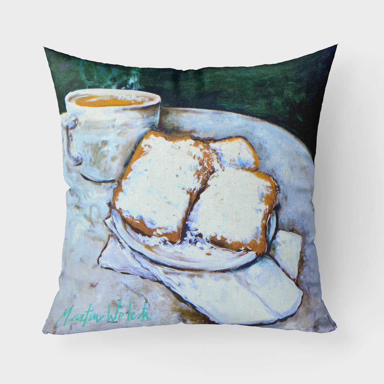 Buy this Beingets Breakfast Delight Fabric Decorative Pillow