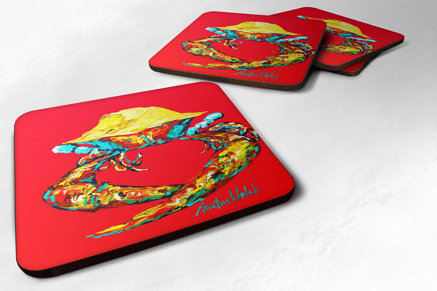 Buy this Crab Long Claw Foam Coaster Set of 4