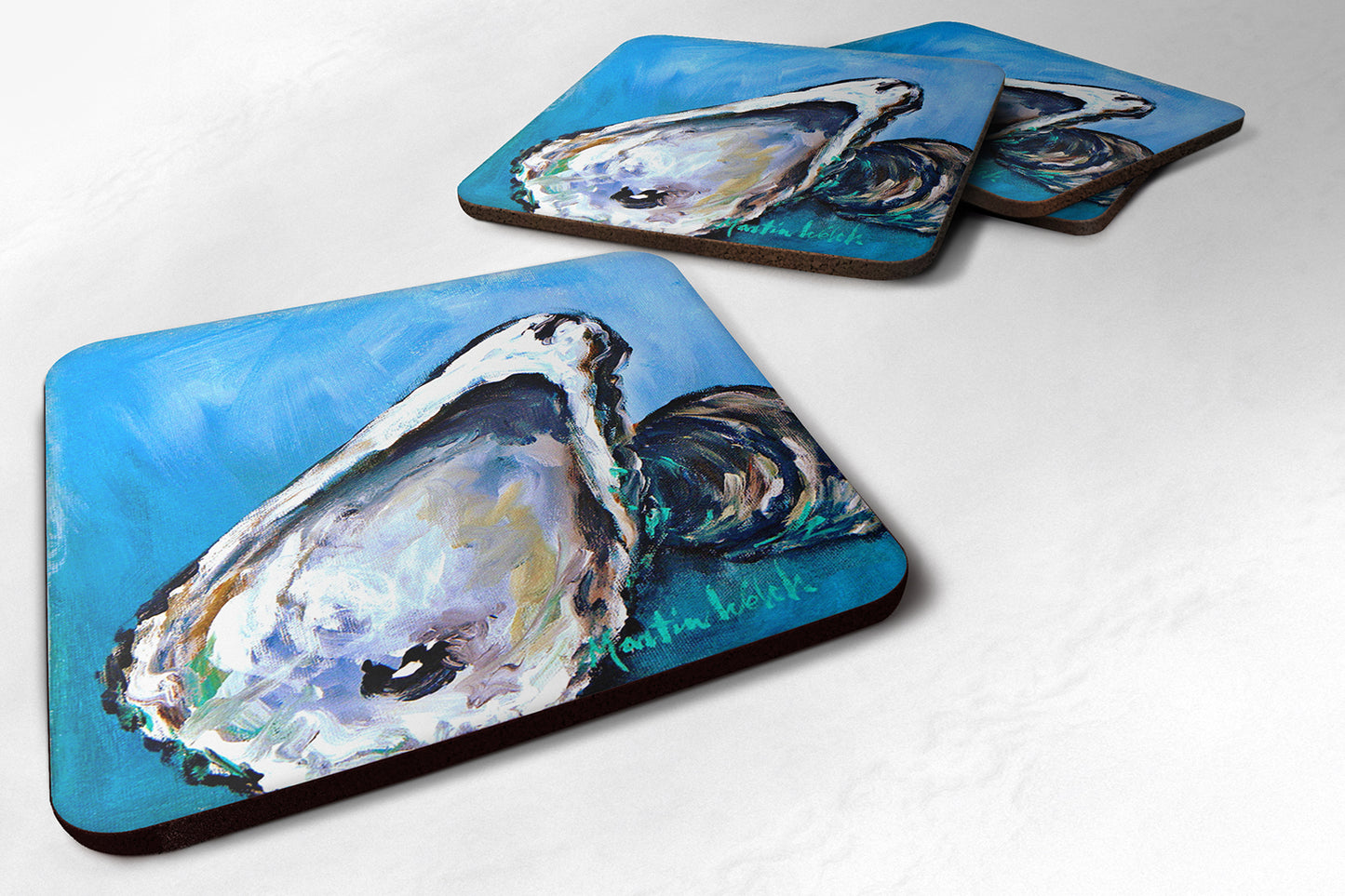 Buy this Oyster Oyster Blue Foam Coaster Set of 4