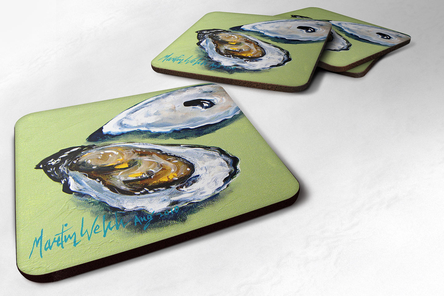 Buy this Oyster Two Shells Foam Coaster Set of 4
