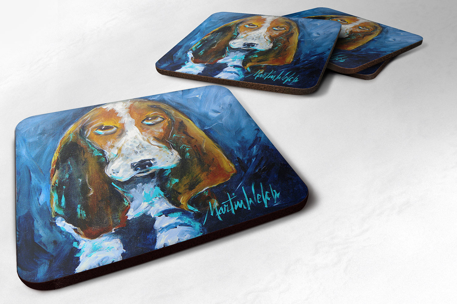 Buy this Dog - Basset Hound You talkin' 'bout me Foam Coaster Set of 4