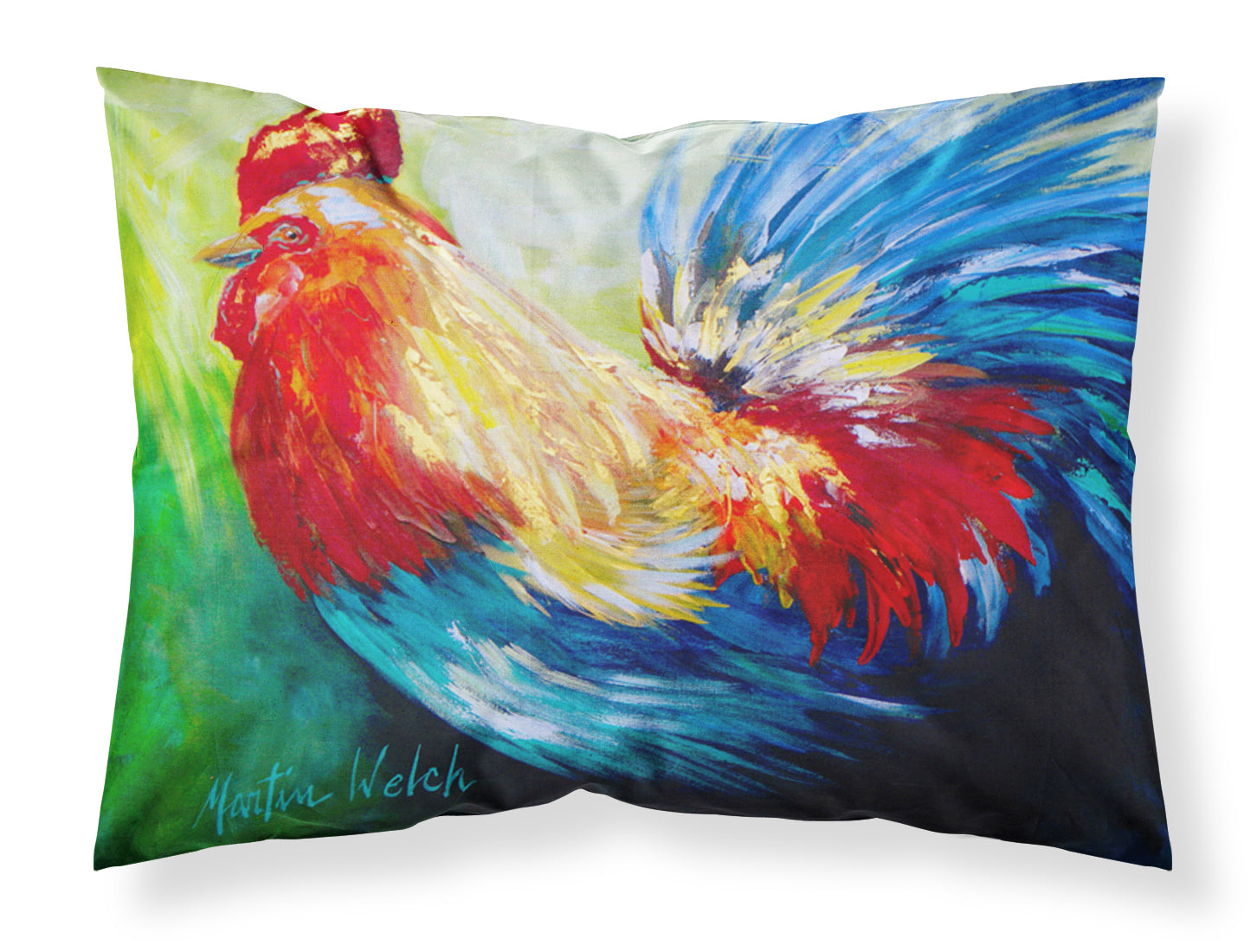 Buy this Bird - Rooster Chief Big Feathers Fabric Standard Pillowcase