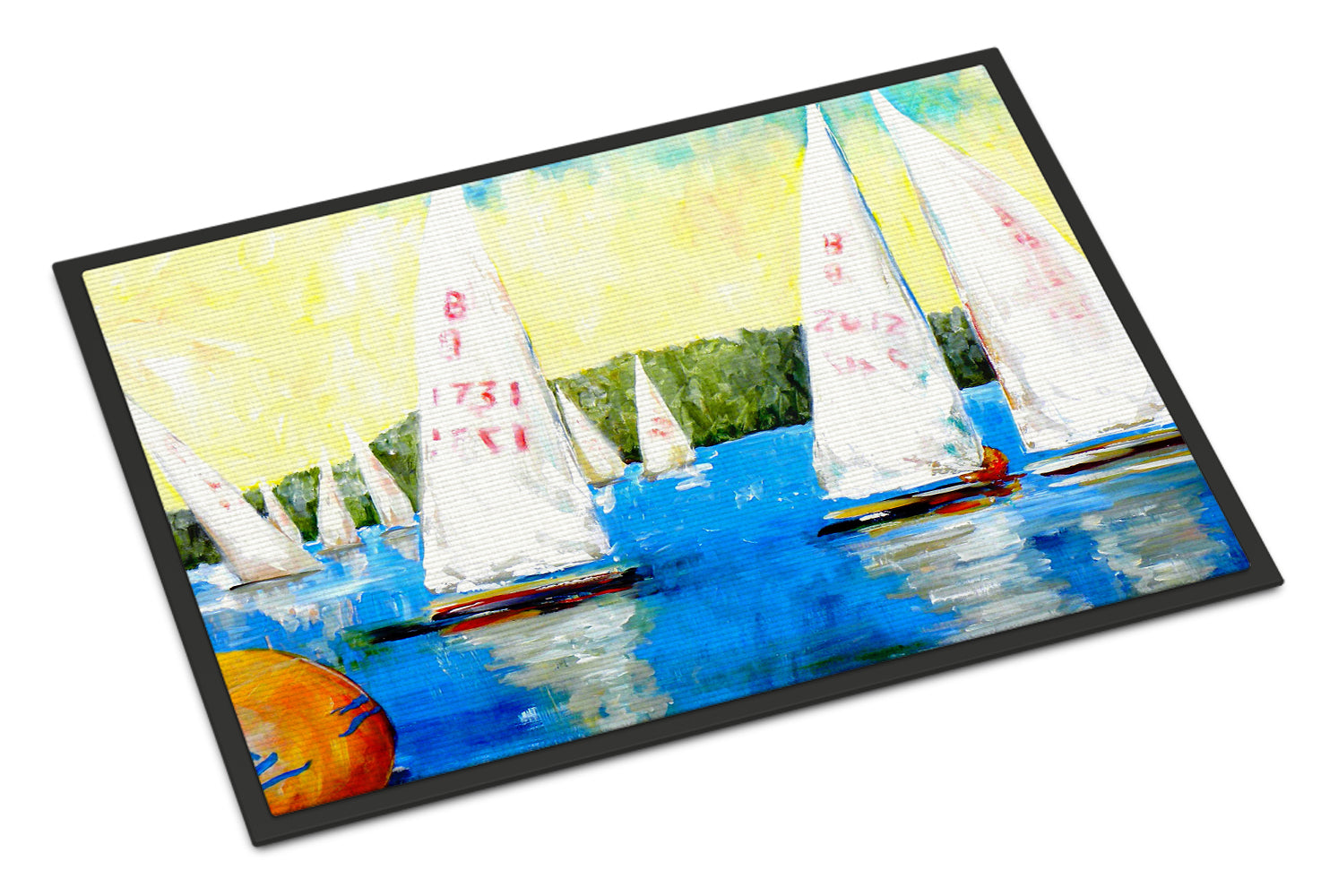 Buy this Sailboats Round the Mark Indoor or Outdoor Mat 24x36