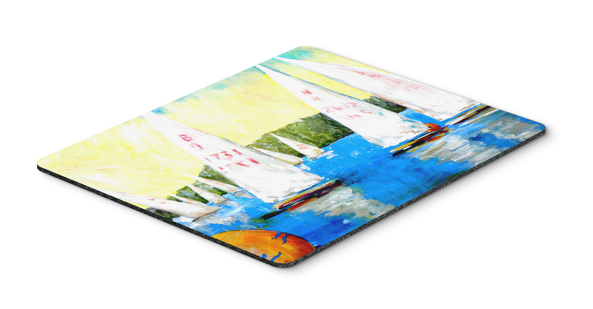 Buy this Sailboats Round the Mark Mouse Pad, Hot Pad or Trivet