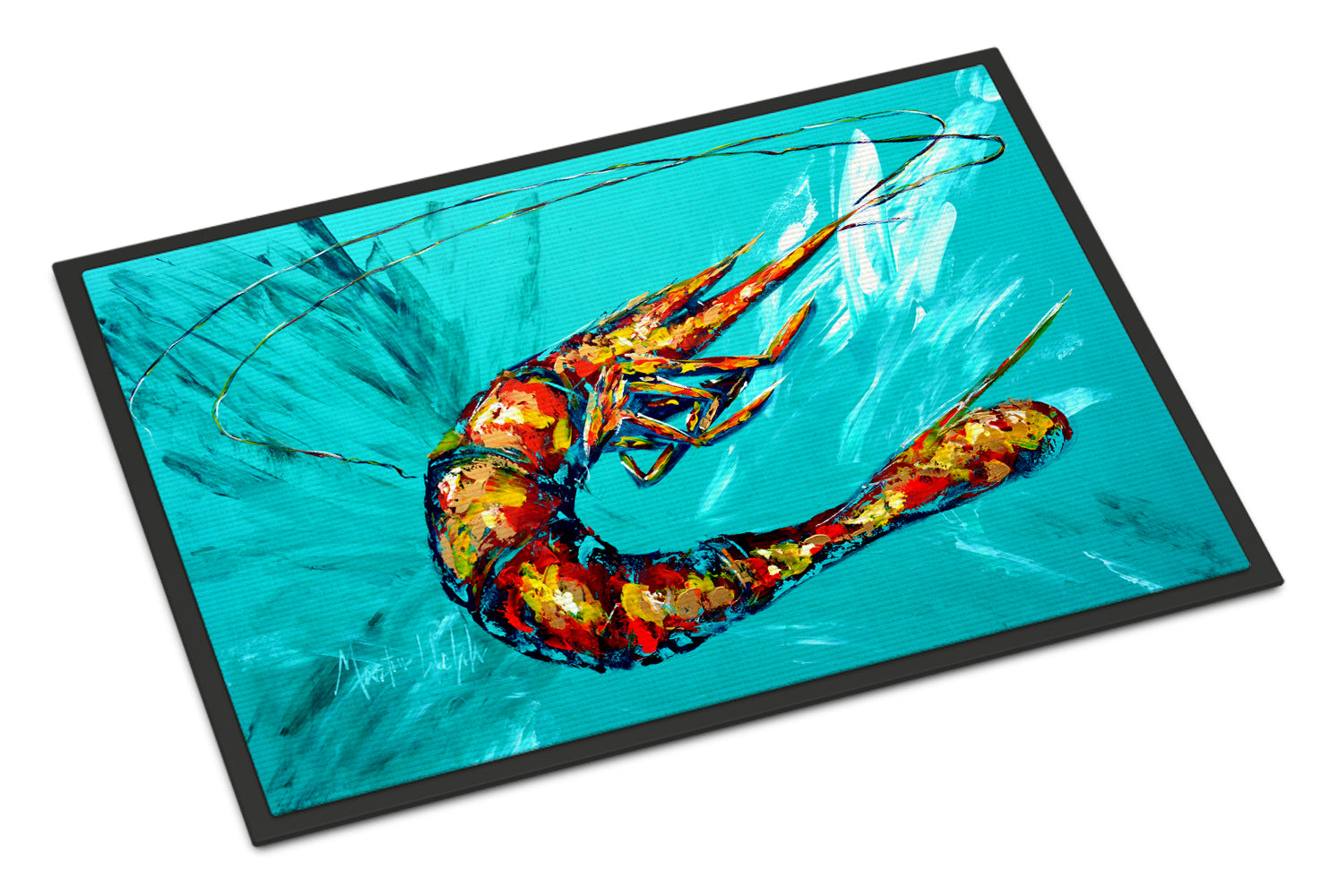 Buy this Shrimp Teal Shrimp Indoor or Outdoor Mat 18x27