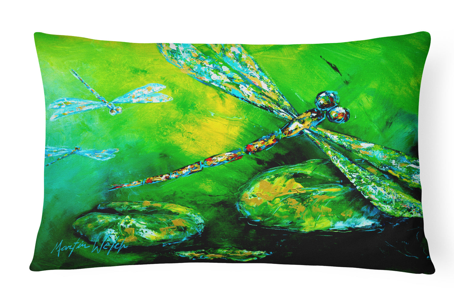 Buy this Dragonfly Summer Flies Canvas Fabric Decorative Pillow