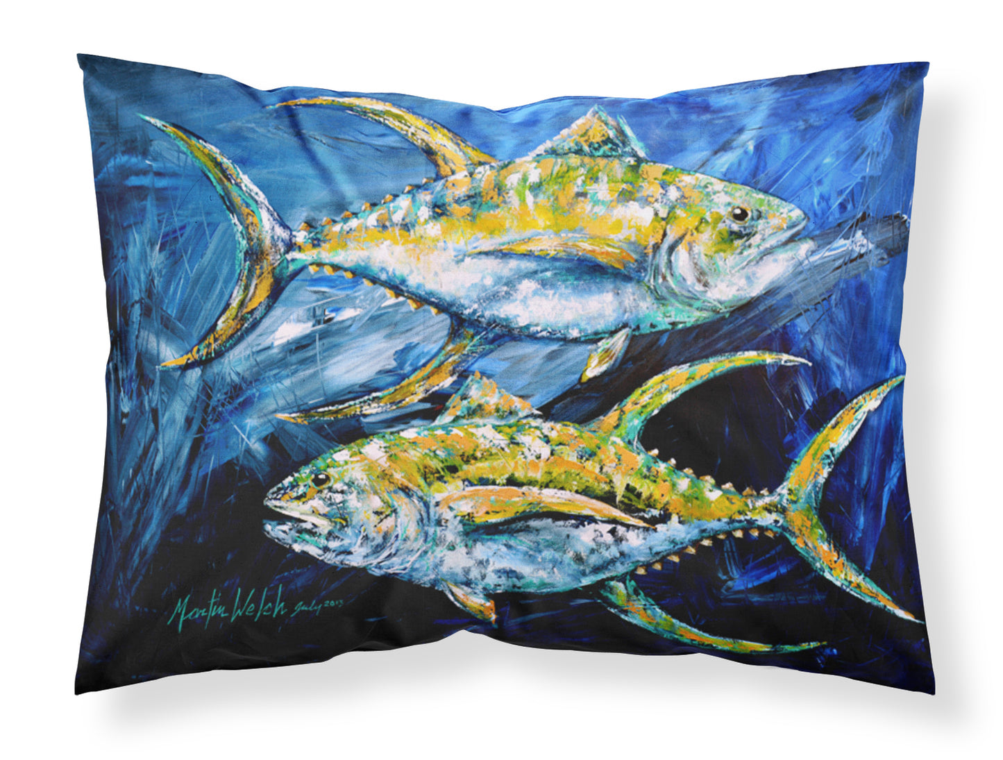 Buy this Fish - Tuna Tuna Blue Fabric Standard Pillowcase
