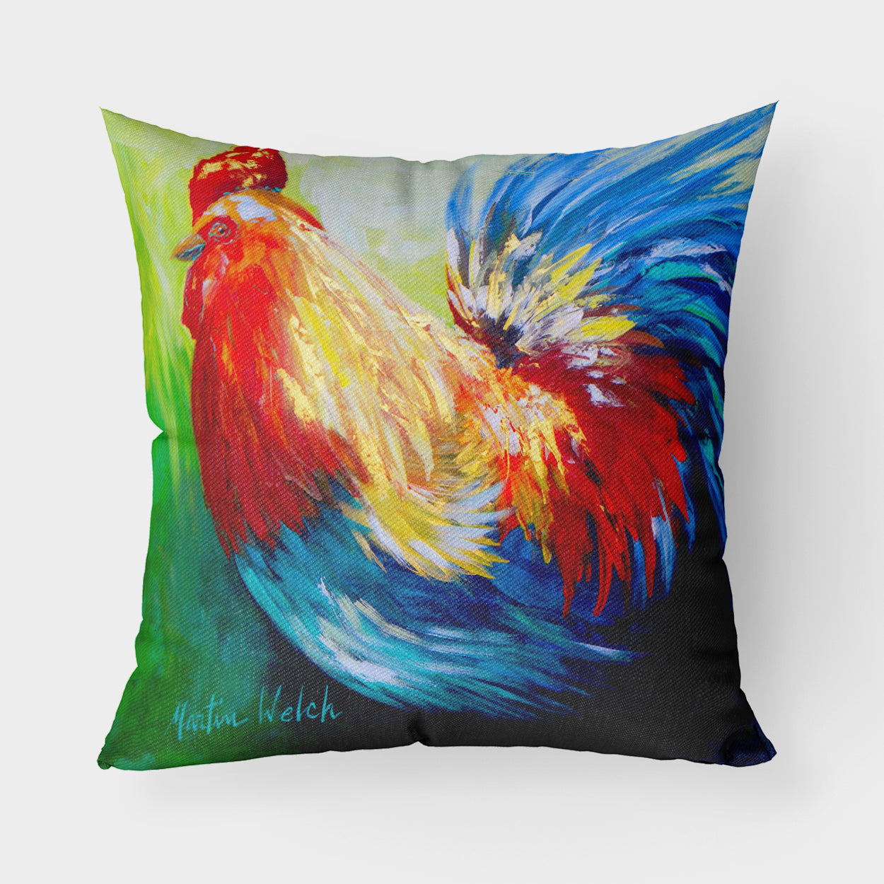 Buy this Rooster Chief Big Feathers Fabric Decorative Pillow