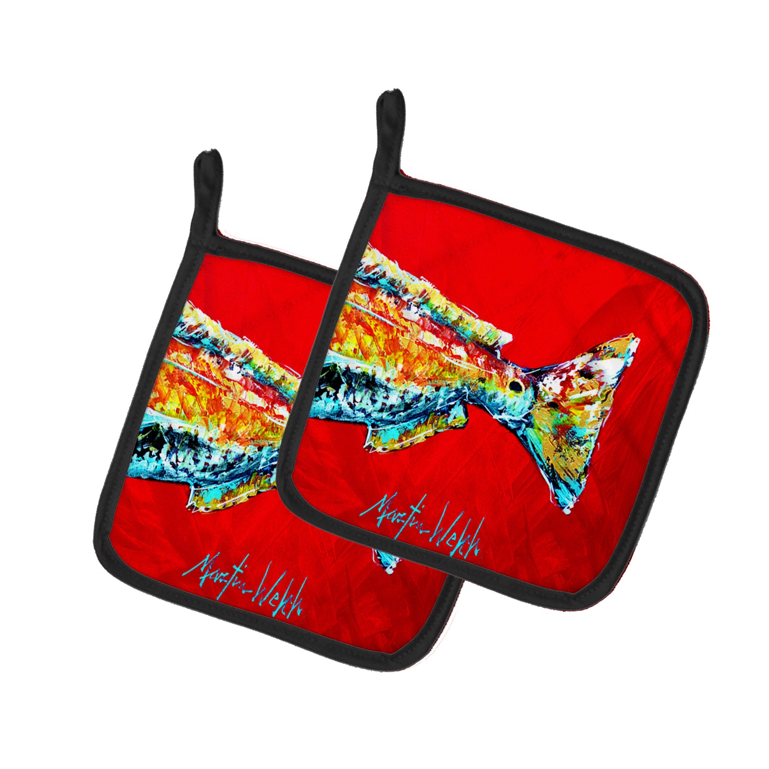 Buy this Red Fish Alphonzo Tail Pair of Pot Holders
