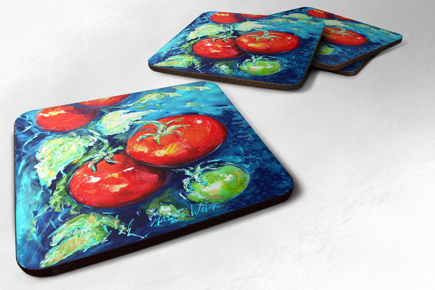 Buy this Vegetables - Tomatoes on the vine Foam Coaster Set of 4