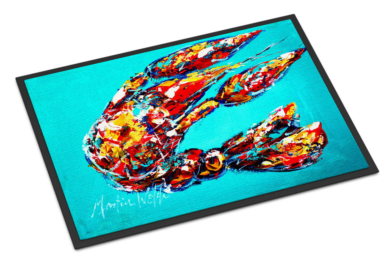 Buy this Lucy the Crawfish in blue Indoor or Outdoor Mat 18x27
