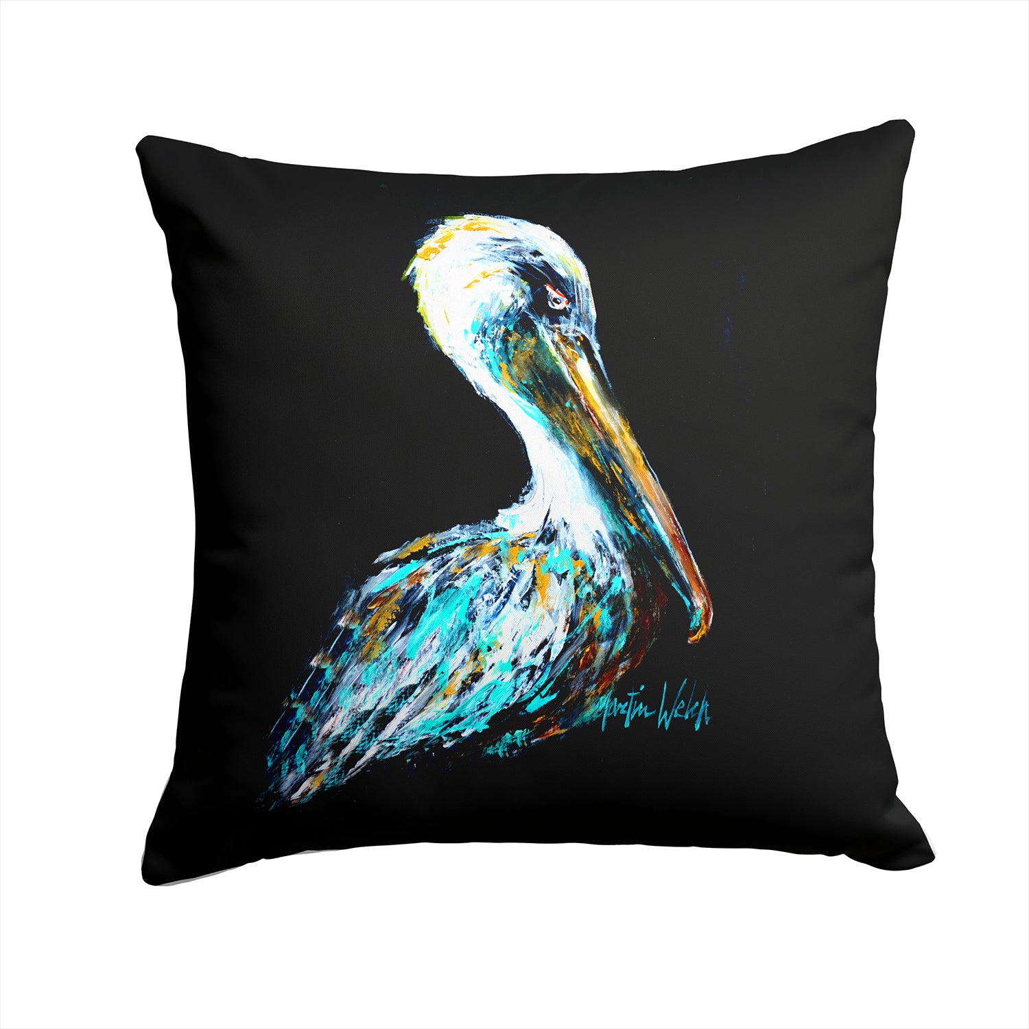 Buy this Dressed in Black Pelican Fabric Decorative Pillow