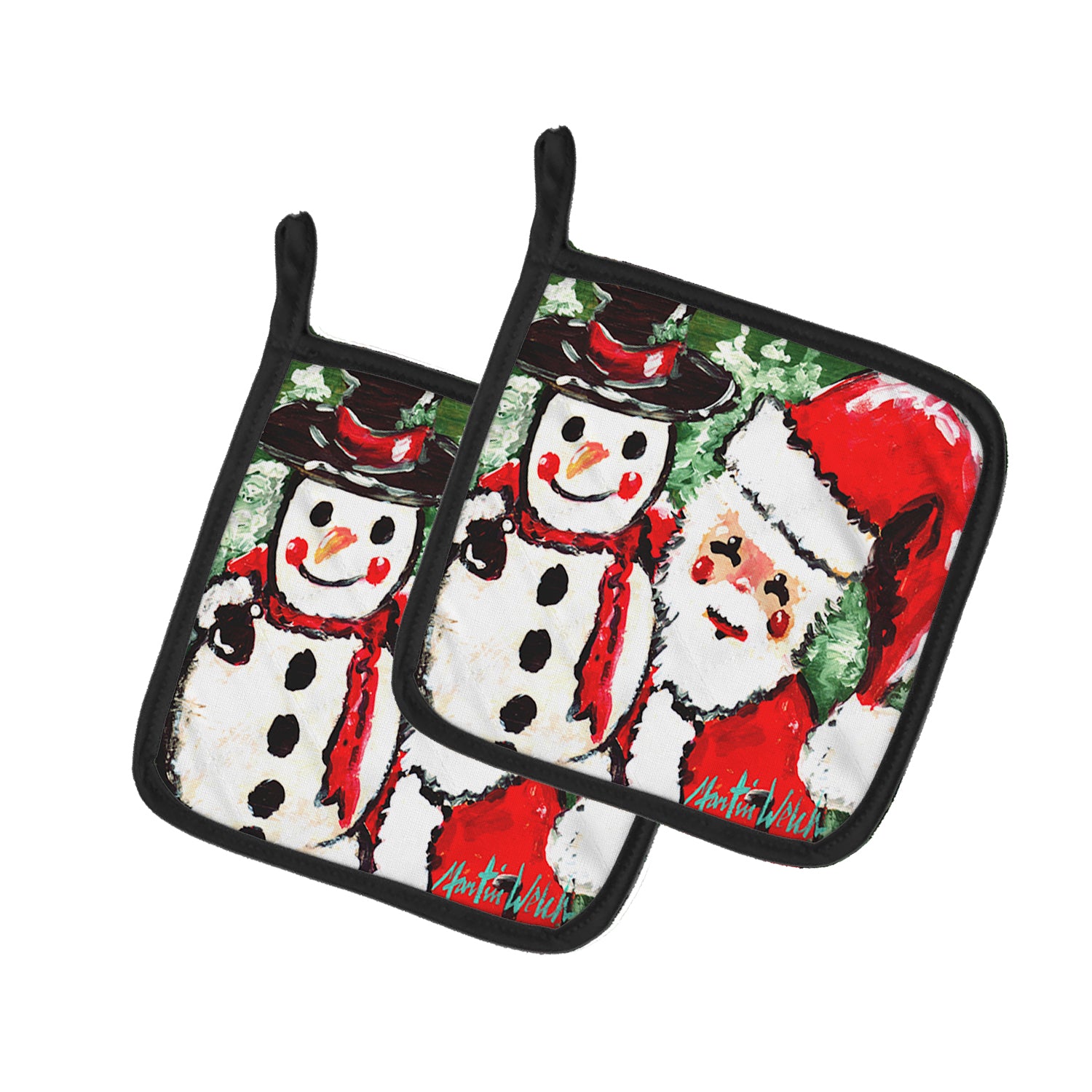 Buy this Friends Snowman and Santa Claus Pair of Pot Holders