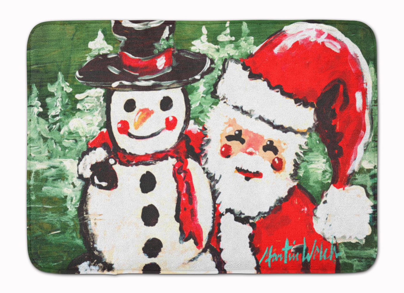 Buy this Friends Snowman and Santa Claus Machine Washable Memory Foam Mat