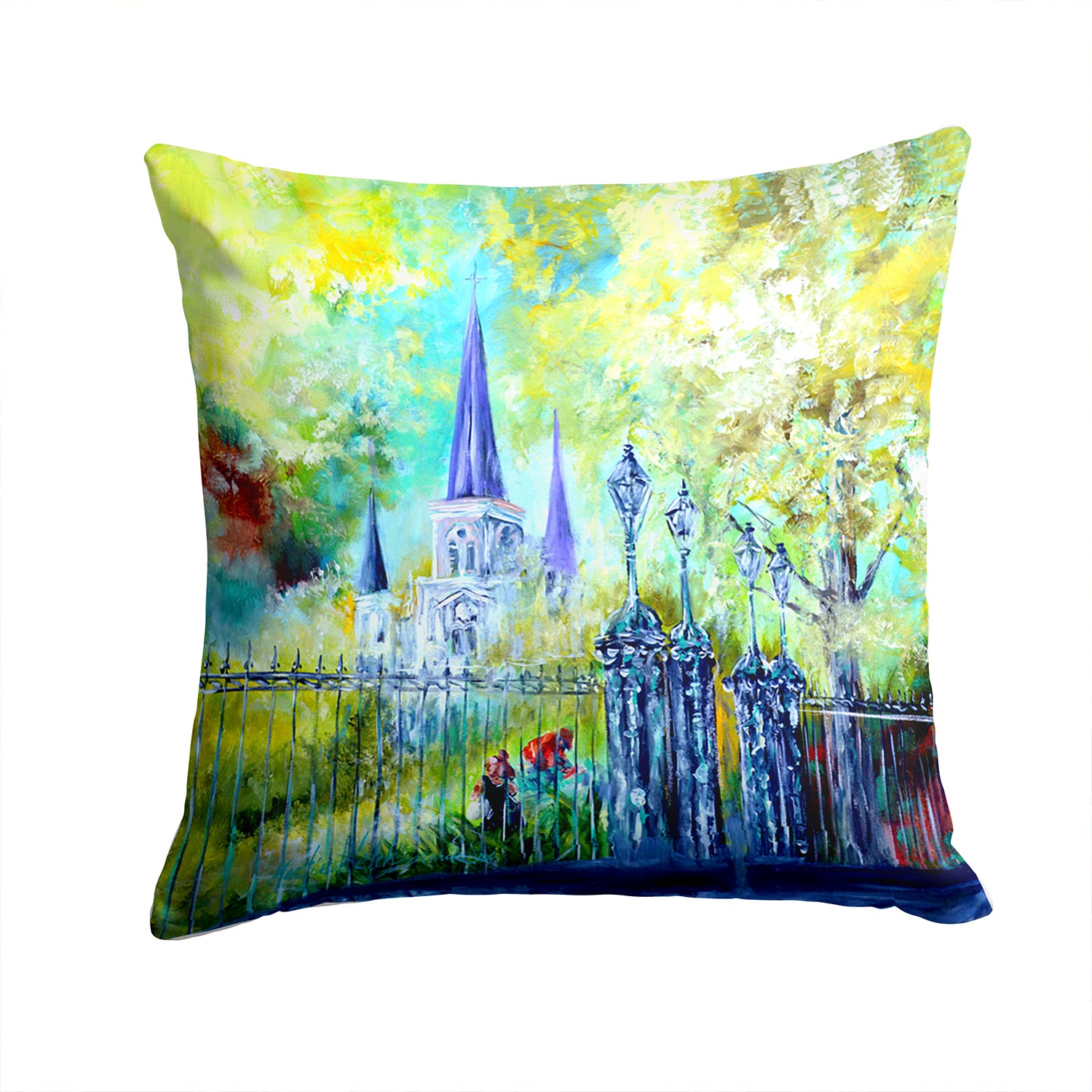Buy this Across the Square St Louis Cathedral Fabric Decorative Pillow