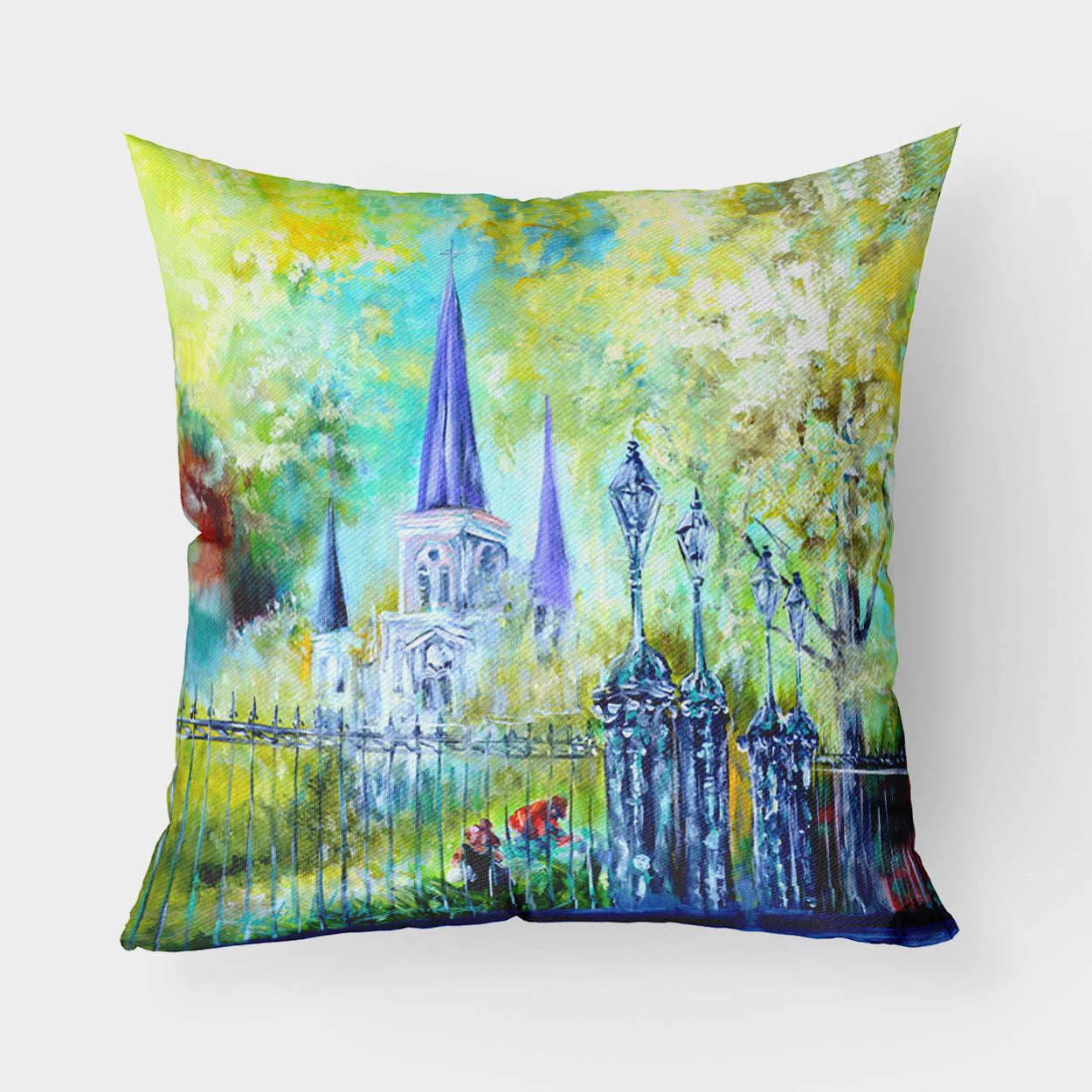 Buy this Across the Square St Louis Cathedral Fabric Decorative Pillow