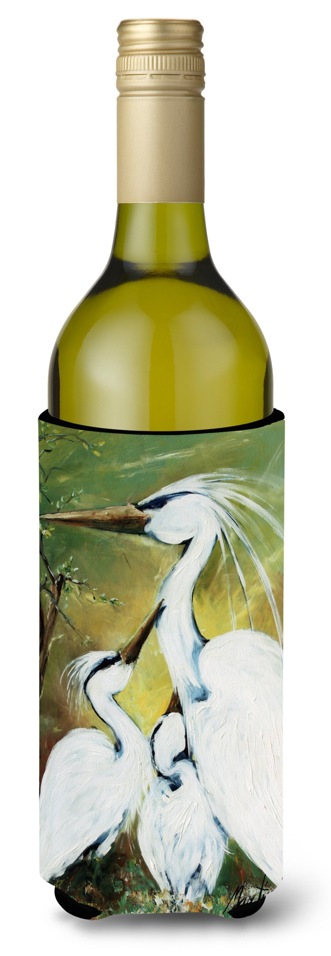 Buy this Blessing at Feeding Time Egret Family Wine Bottle Hugger