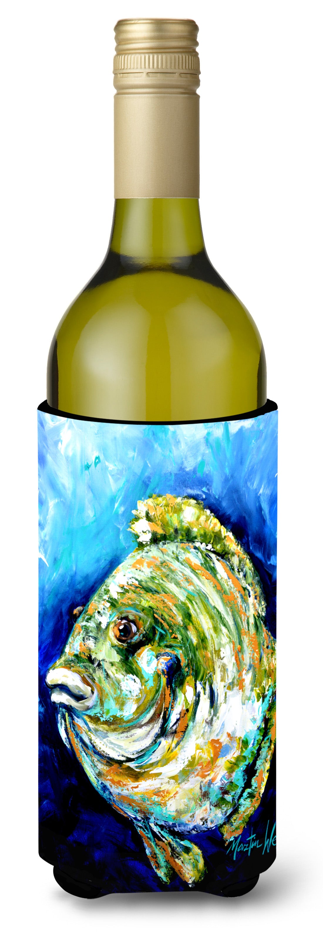 Buy this Lucky Blue Gill Fish Wine Bottle Hugger