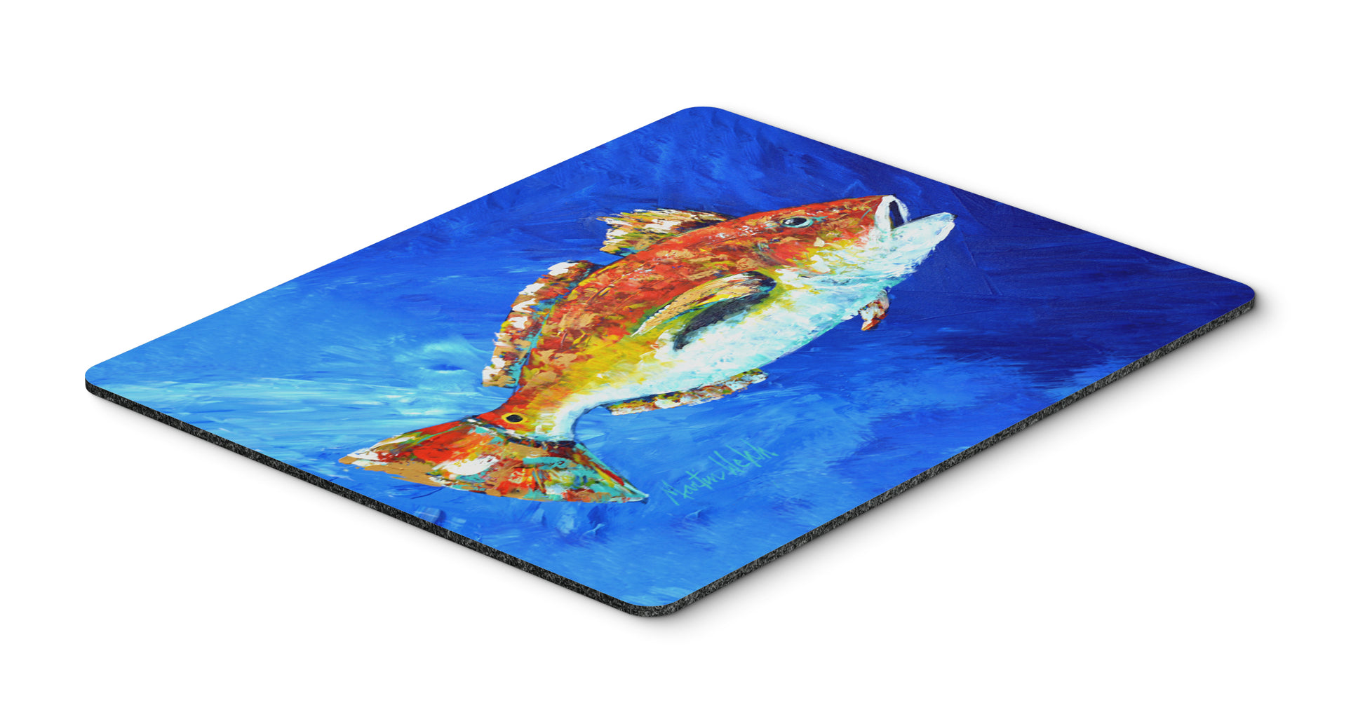 Buy this Red Fish White Spin Mouse Pad, Hot Pad or Trivet