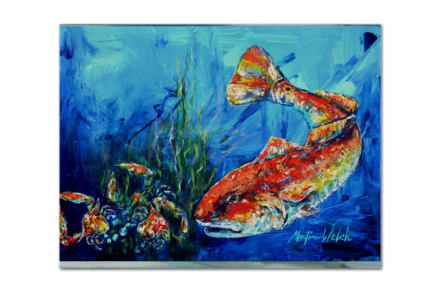 Buy this Scattered Red Fish Fabric Placemat