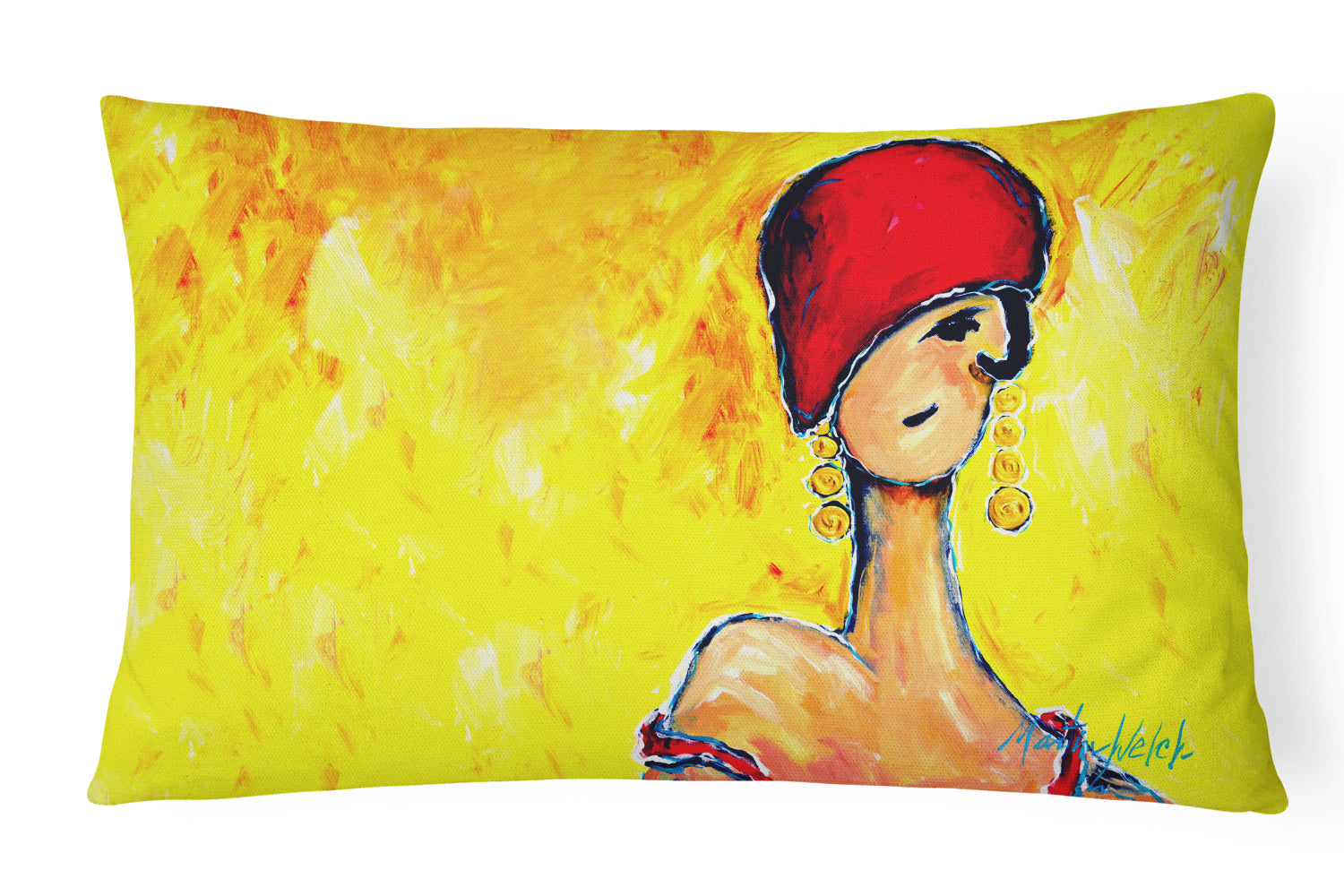 Buy this Azalines Earrings Lady Canvas Fabric Decorative Pillow
