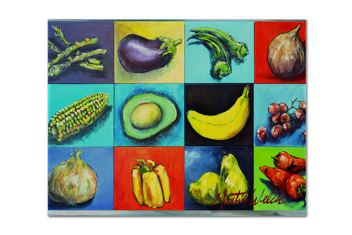 Buy this Mixed Fruits and Vegetables Fabric Placemat