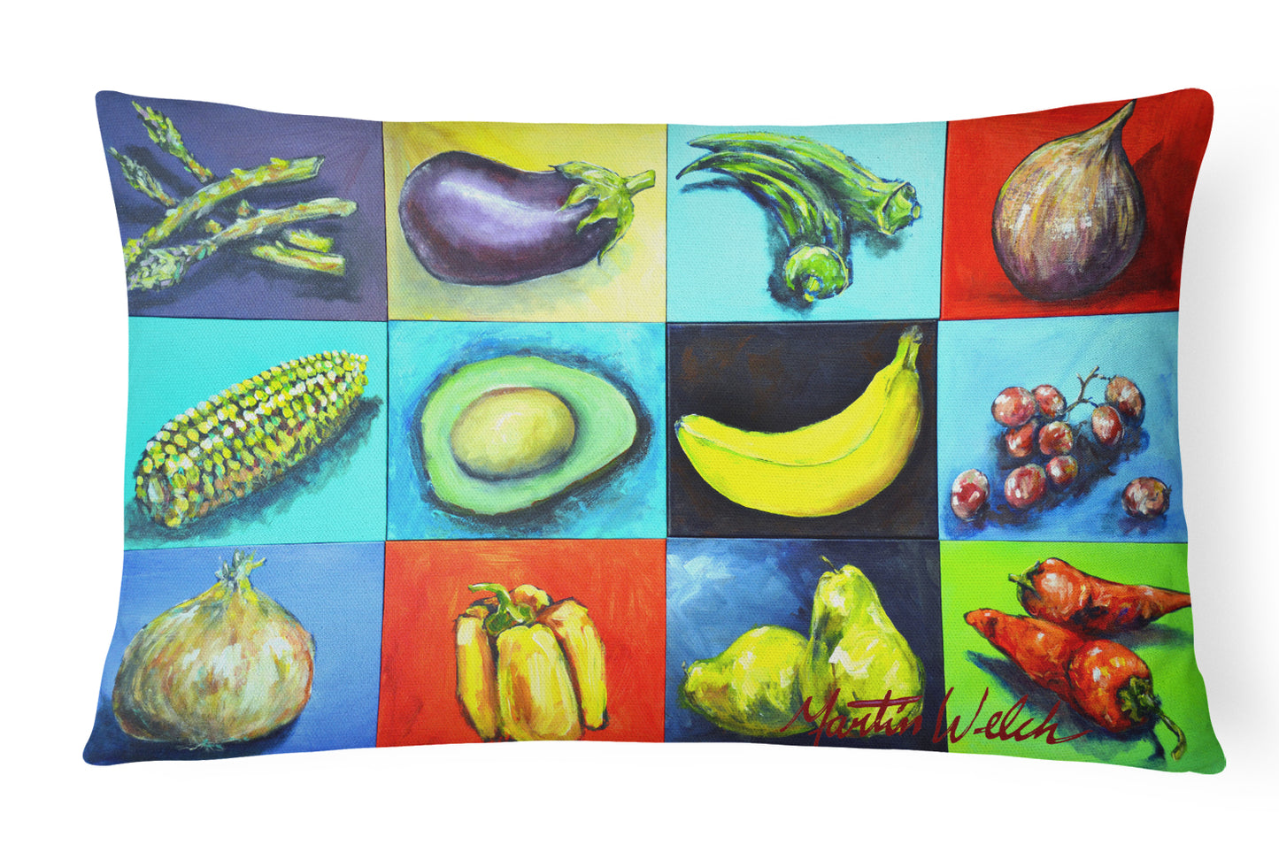 Buy this Mixed Fruits and Vegetables Canvas Fabric Decorative Pillow