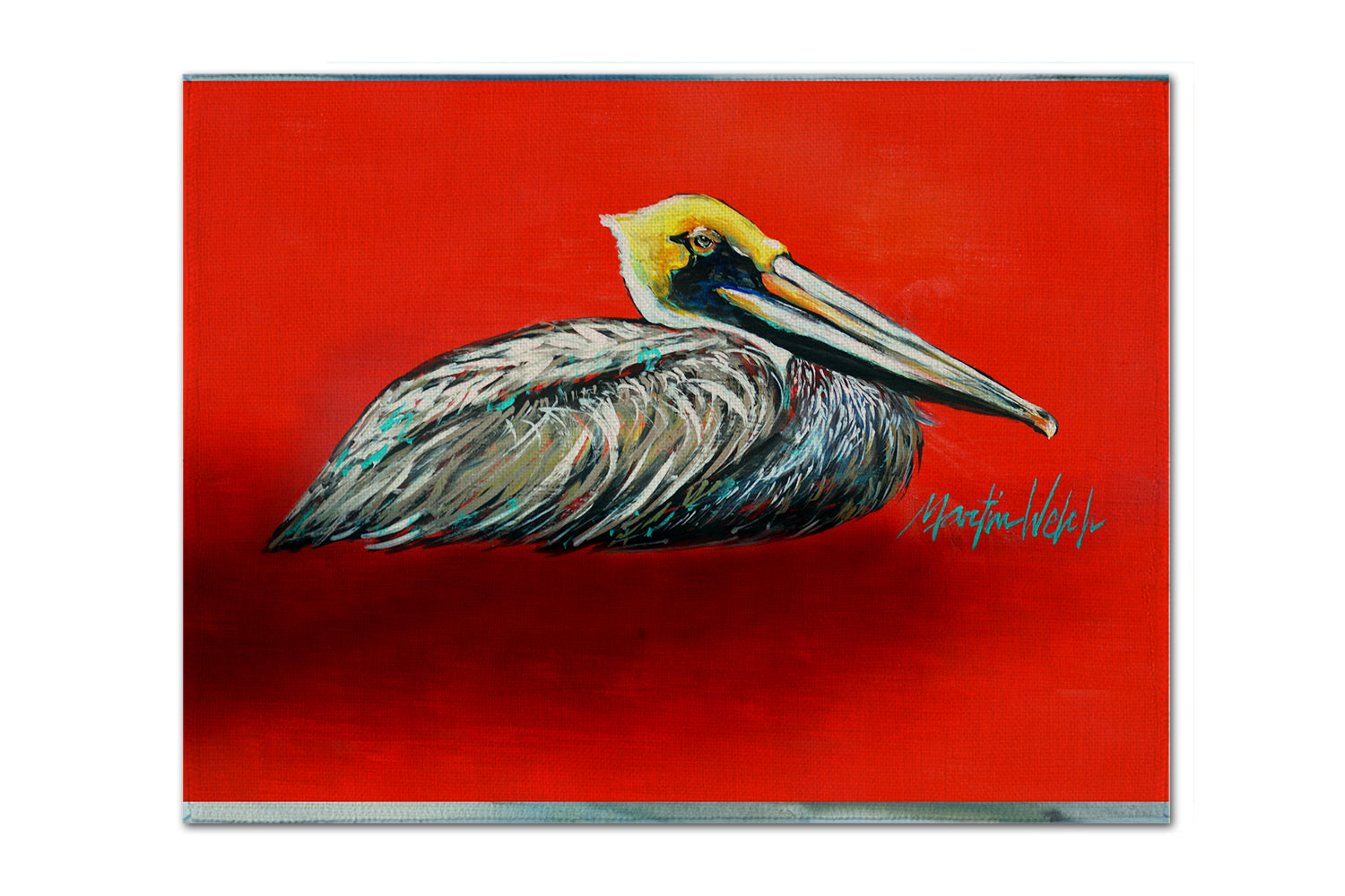 Buy this Sitting Brown Pelican Fabric Placemat