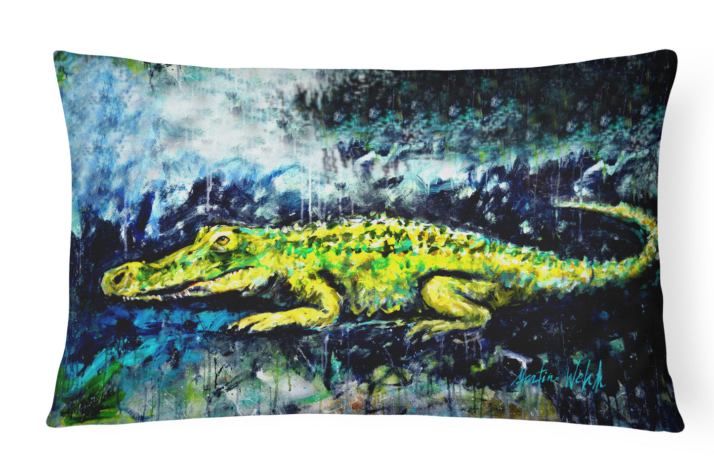Buy this Sneaky Alligator Canvas Fabric Decorative Pillow