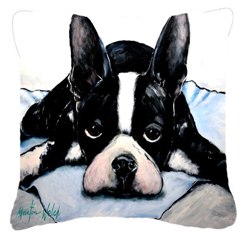 Buy this Boston Terrier Jake Dog Tired Fabric Decorative Pillow