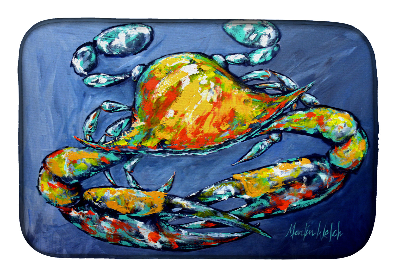 Buy this Blue Gray Kinda Day Crab Dish Drying Mat