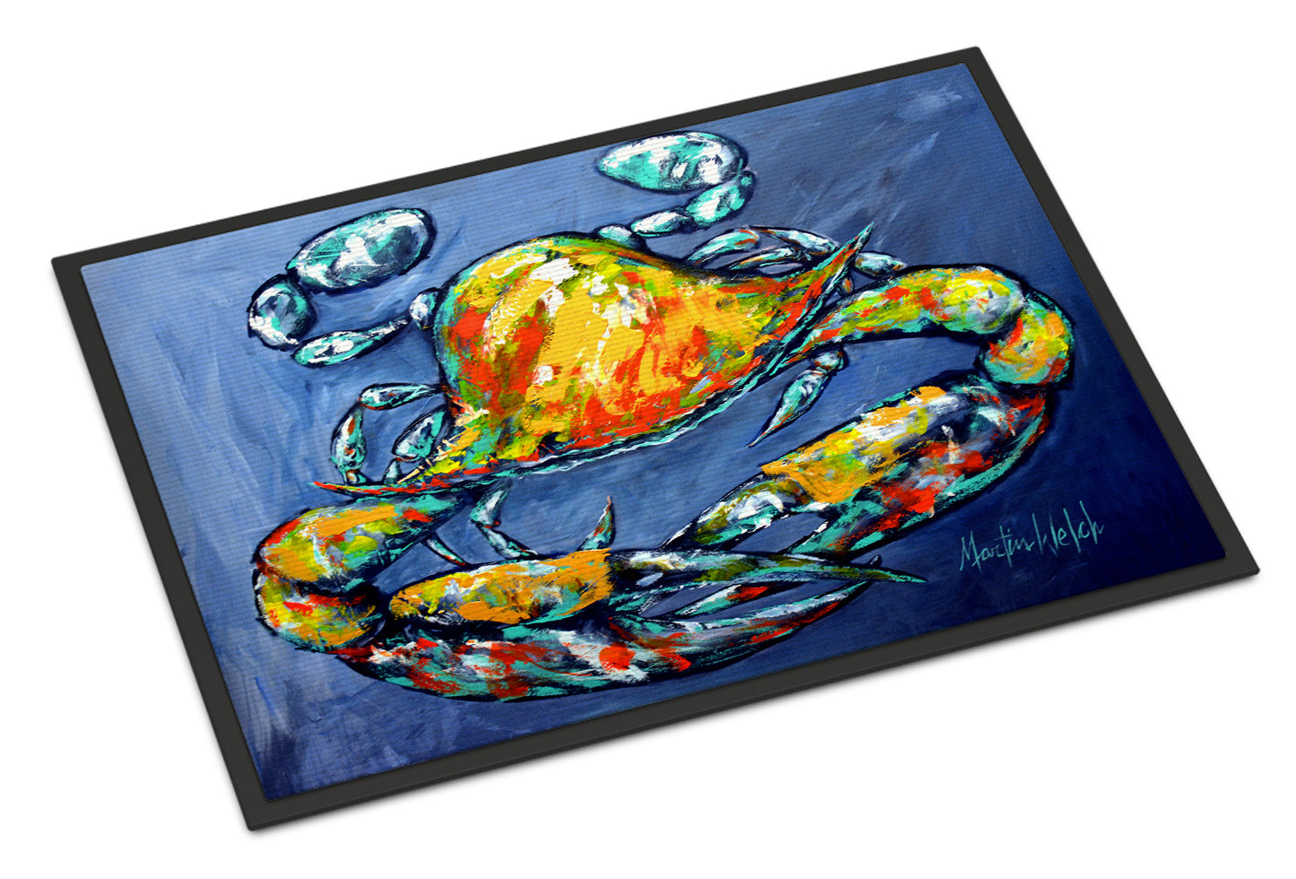 Buy this Blue Gray Kinda Day Crab Indoor or Outdoor Mat 24x36