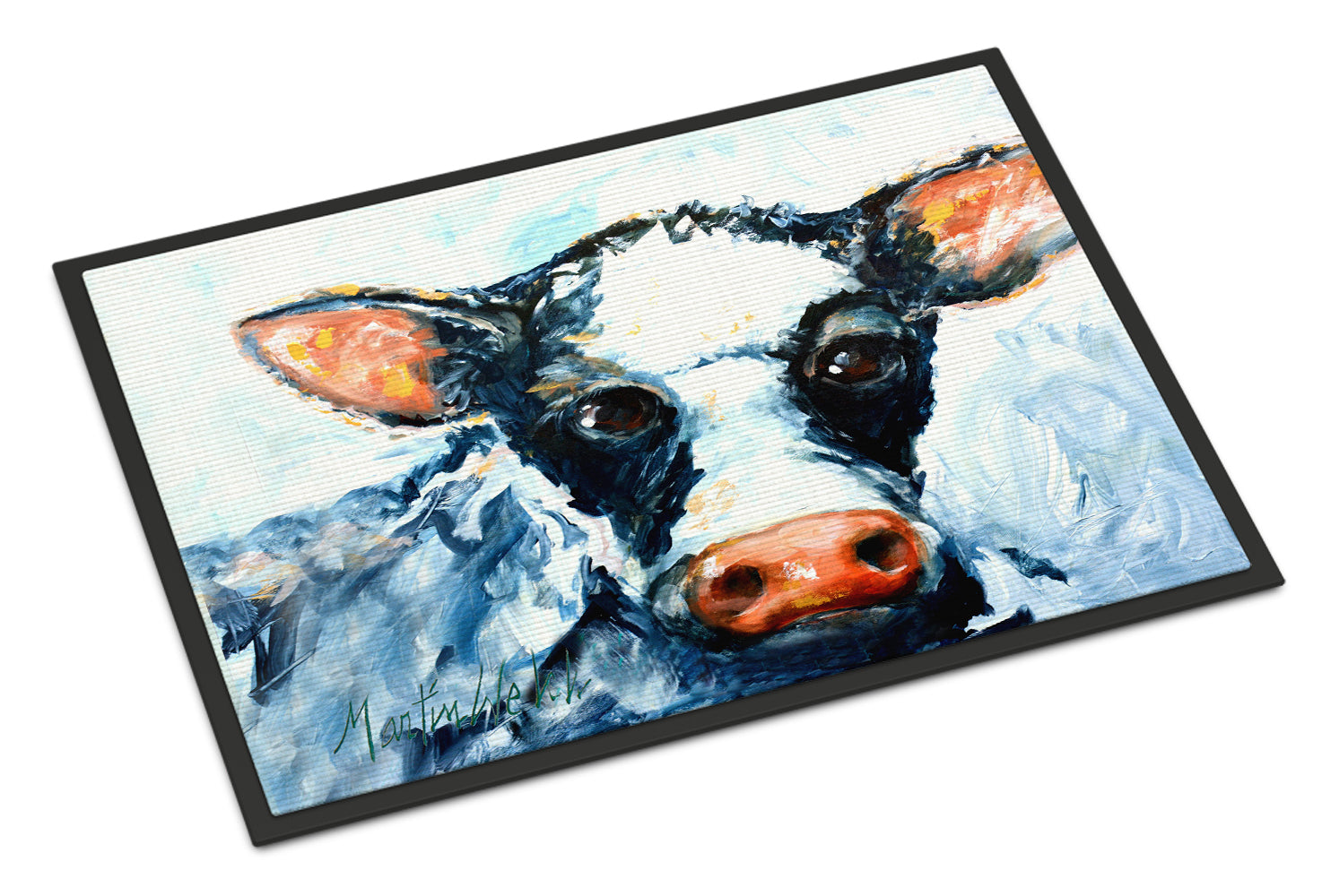 Buy this Cow Lick Black and White Cow Indoor or Outdoor Mat 18x27