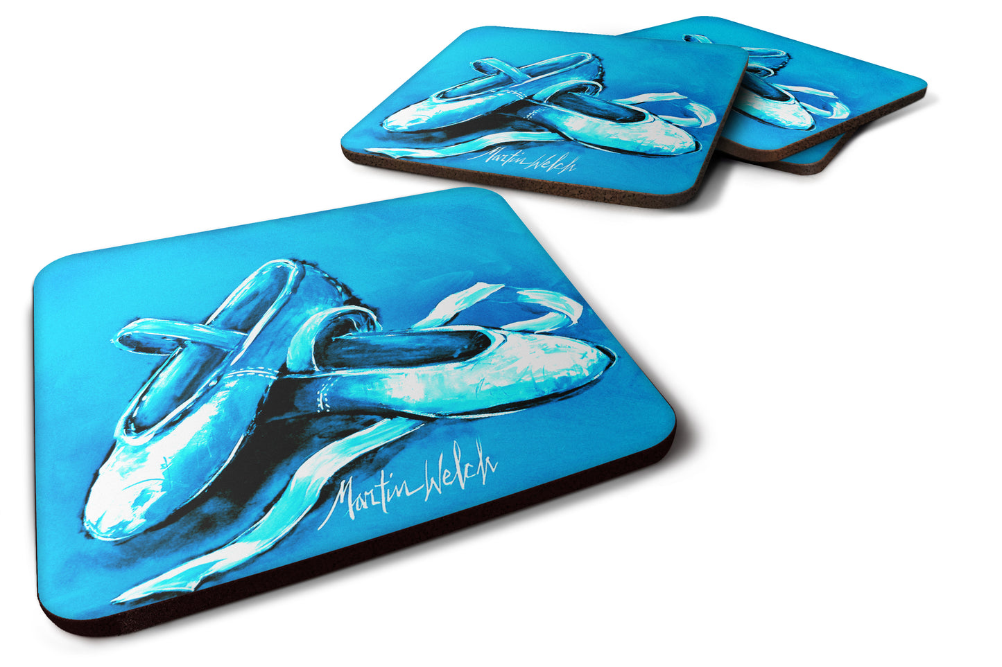 Buy this Ballet Shoes Aqua Blue Foam Coaster Set of 4
