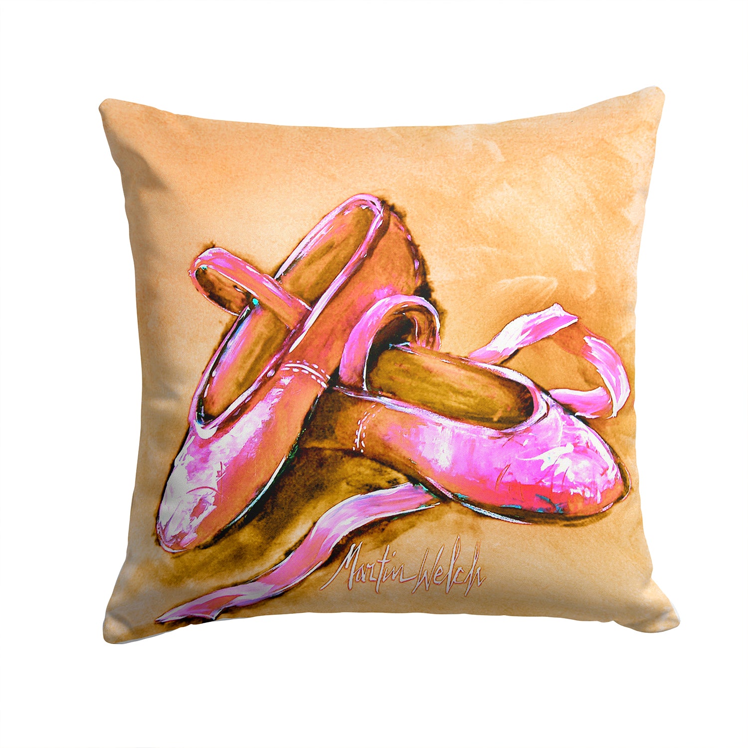 Buy this Ballet Shoes Brown and Pink Fabric Decorative Pillow