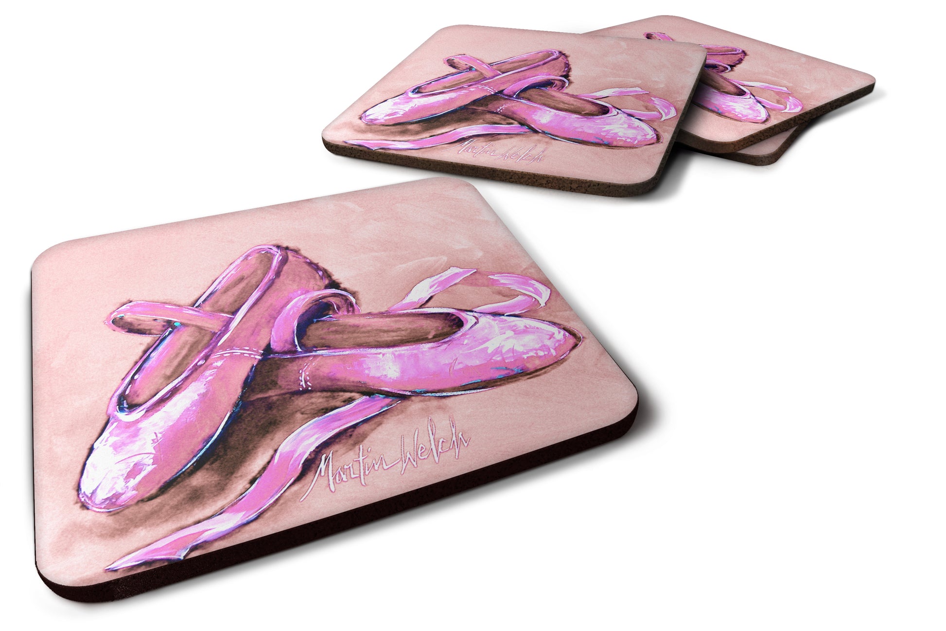 Buy this Ballet Shoes Pink Foam Coaster Set of 4
