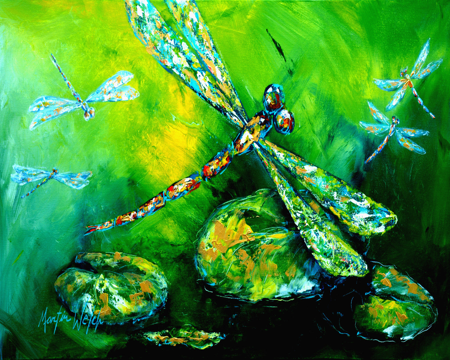 Summer Flies - Dragonflies - 11"X14" Print
