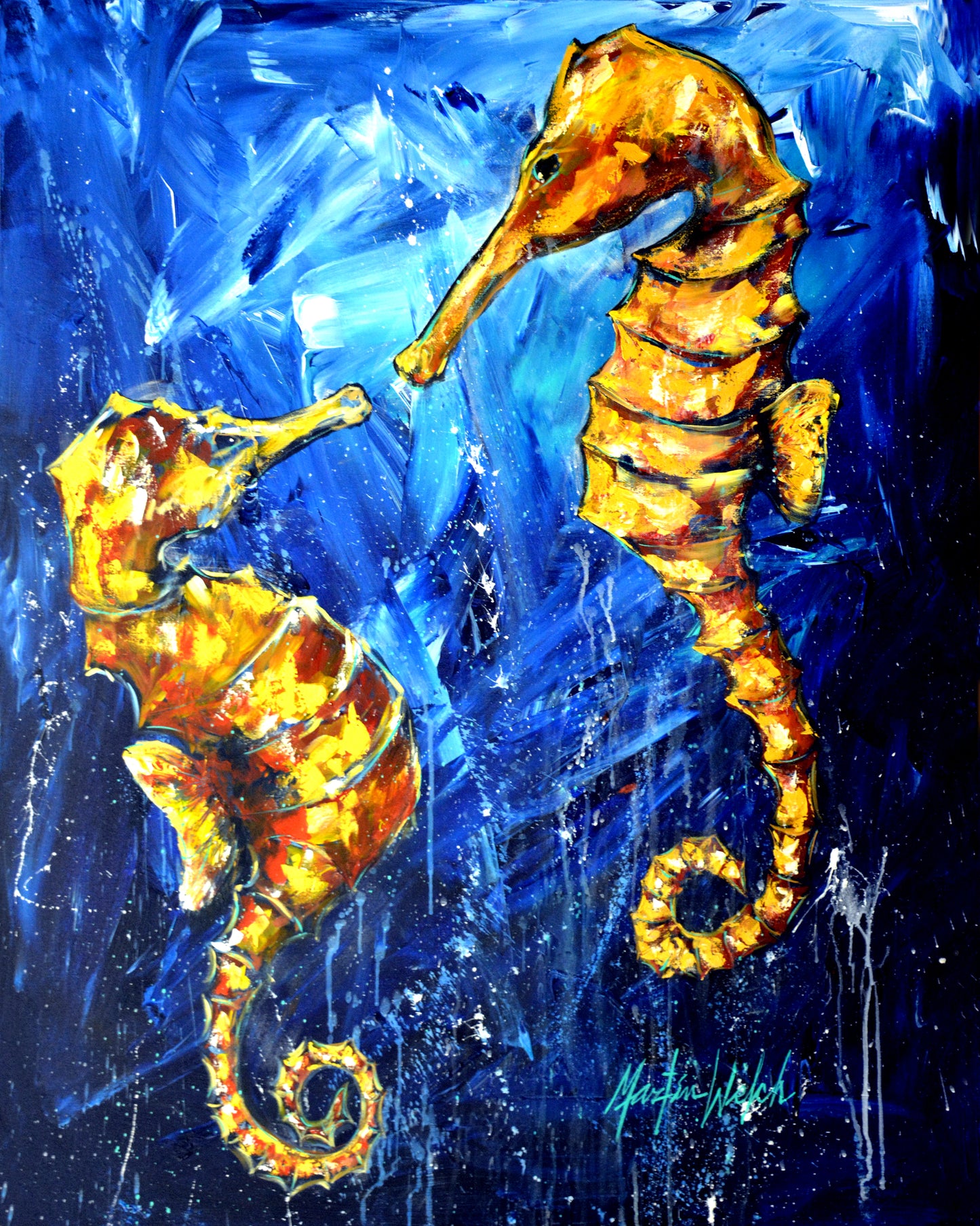 Two To Tango - Seahorses - 11"x14" Print