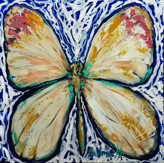 "Violet Tip" Original painting of a butterfly - 20x20