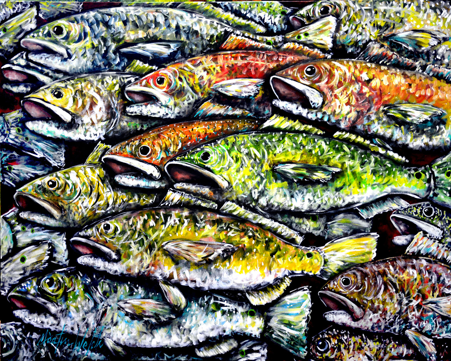 Wanna Be Fishin - Red Fish - 11"x14" Print